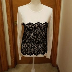NWT Ann Taylor lace overlay sweater